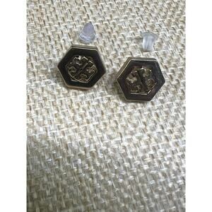Tory Burch Gold Hexagon Logo Studs